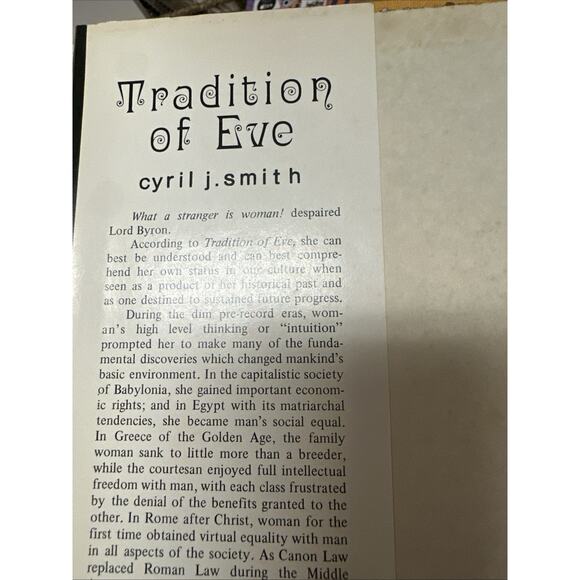 Tradition of Eve by Cyril J. Smith – 1970 Signed Vintage Hardcover - Picture 2 of 6